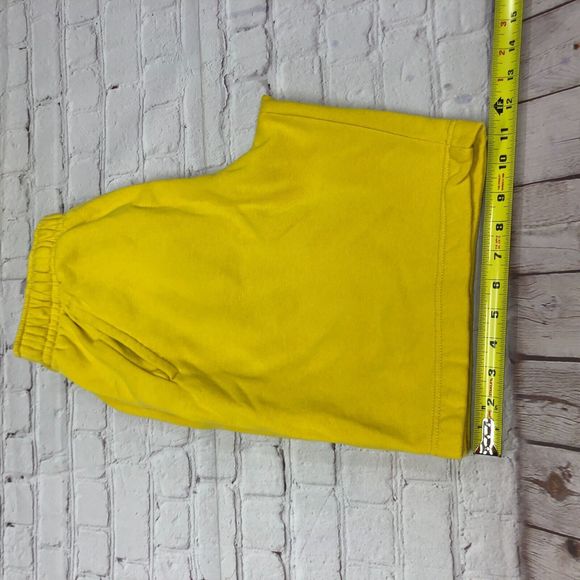 Nike Men Sweat Shorts Size Small Yellow Cotton Blend Big Logo Preppy M124 -7 - Picture 6 of 15